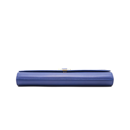 Saint Laurent YSL Clutch Y Dark Blue GHW