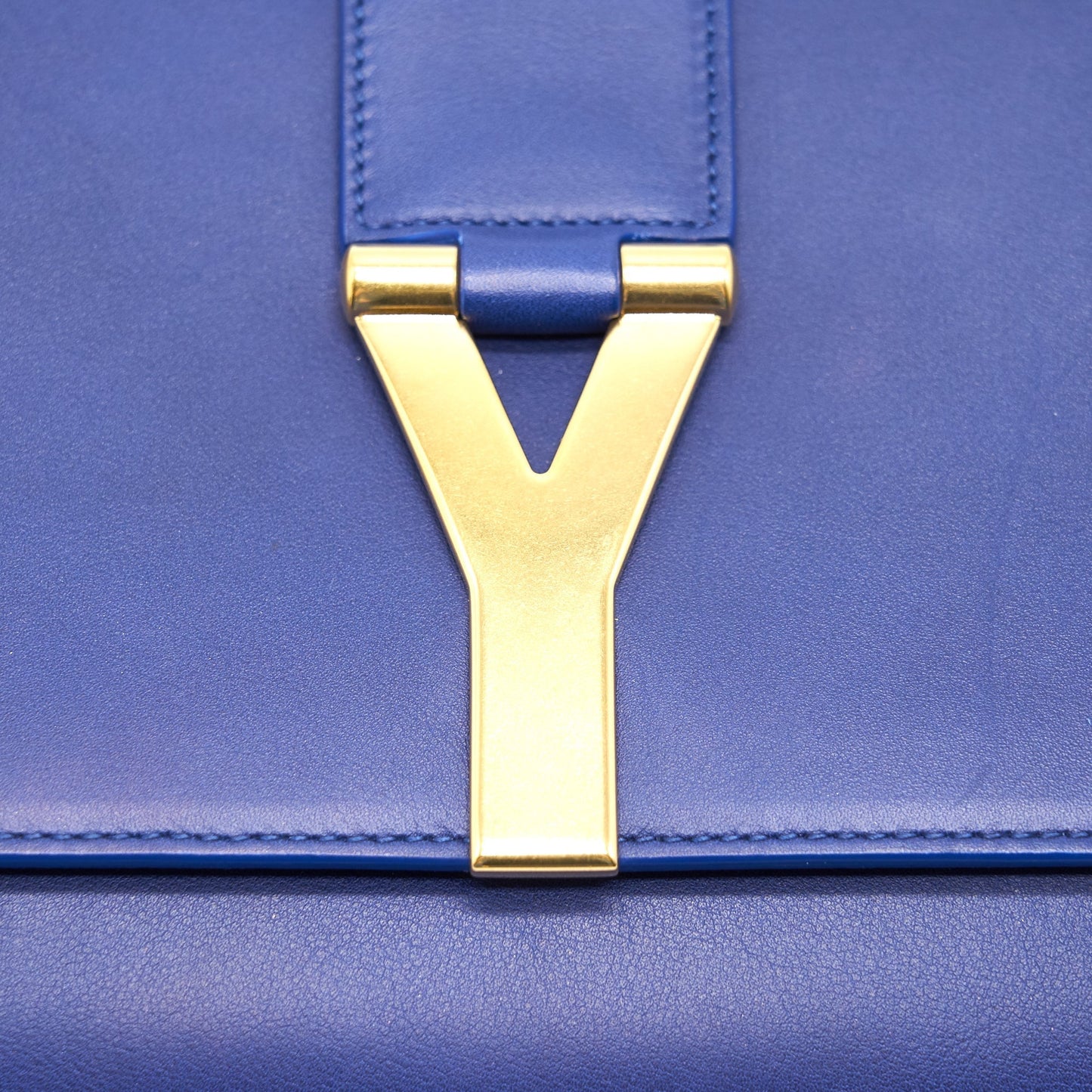 Saint Laurent YSL Clutch Y Dark Blue GHW