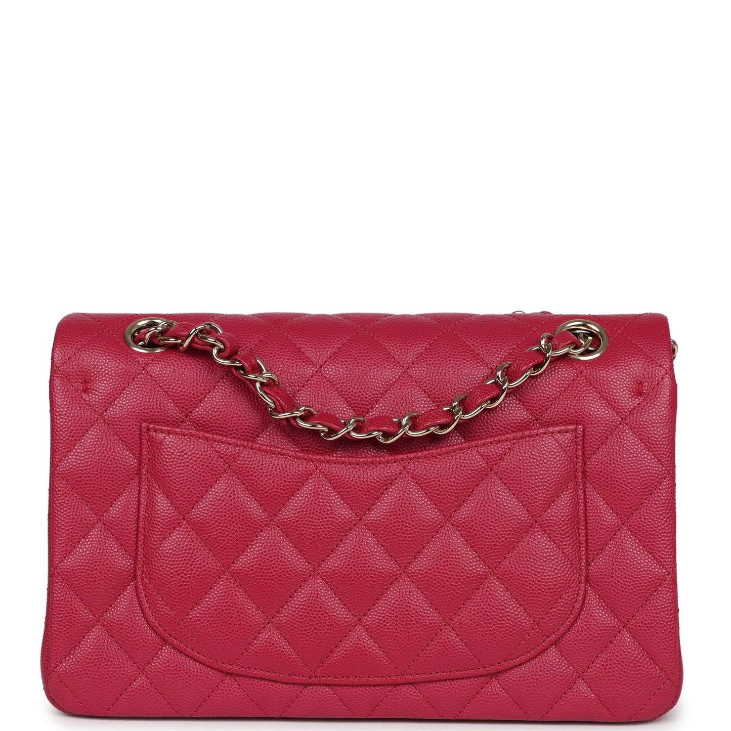 Chanel Small Classic Double Flap Dark Pink Caviar Light Gold Hardware