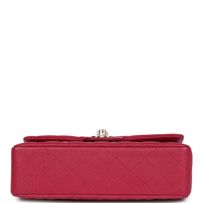 Chanel Small Classic Double Flap Dark Pink Caviar Light Gold Hardware