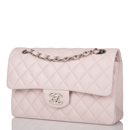 Chanel Small Classic Double Flap Bag Light Purple Lambskin Silver Hardware