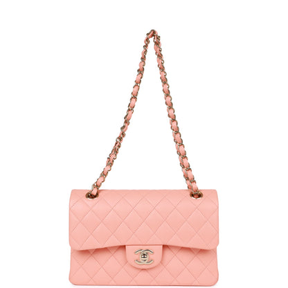 Chanel Small Classic Double Flap Pink Lambskin Light Gold Hardware