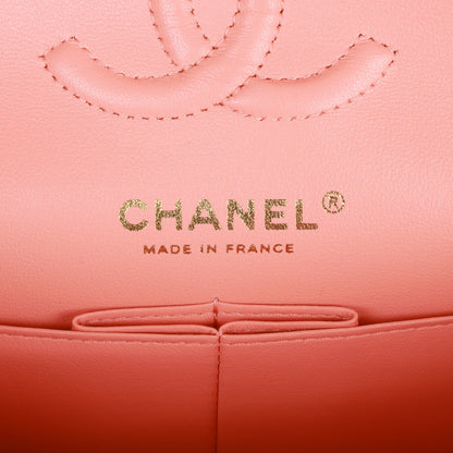 Chanel Small Classic Double Flap Pink Lambskin Light Gold Hardware