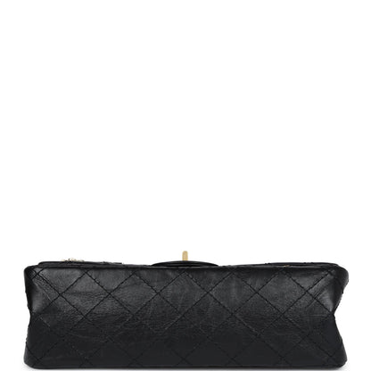 Chanel Small Reissue 225 2.55 Double Flap Lucky Charms Black Aged Calfskin Antique Gold Hardware