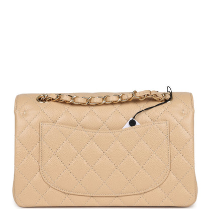 Chanel Small Classic Double Flap Bag Beige Caviar Gold Hardware
