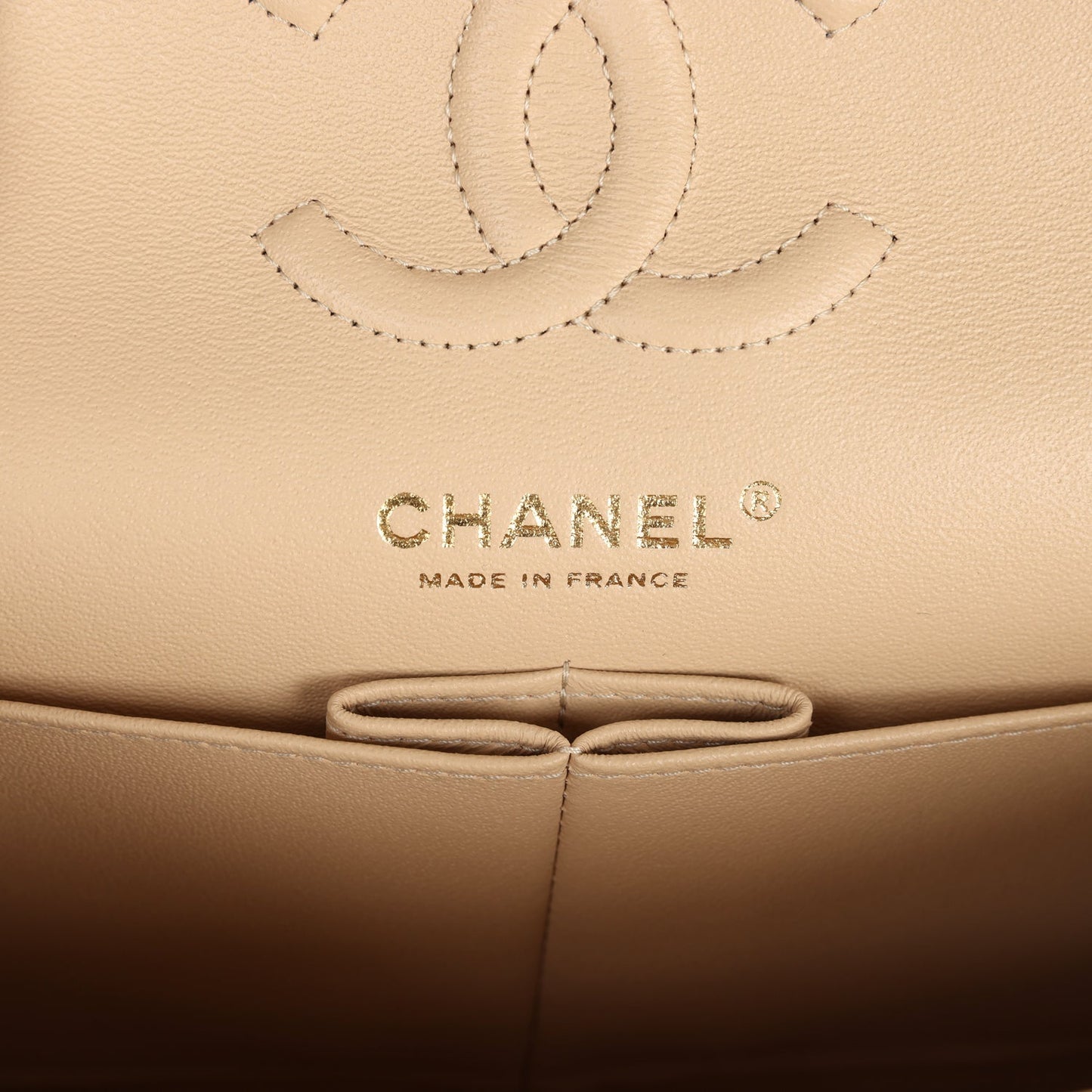 Chanel Small Classic Double Flap Bag Beige Caviar Gold Hardware