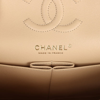 Chanel Small Classic Double Flap Bag Beige Caviar Gold Hardware
