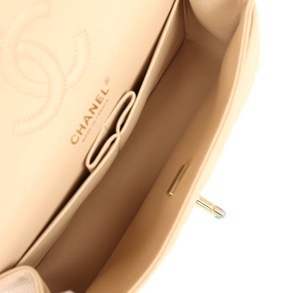 Chanel Small Classic Double Flap Bag Beige Caviar Gold Hardware