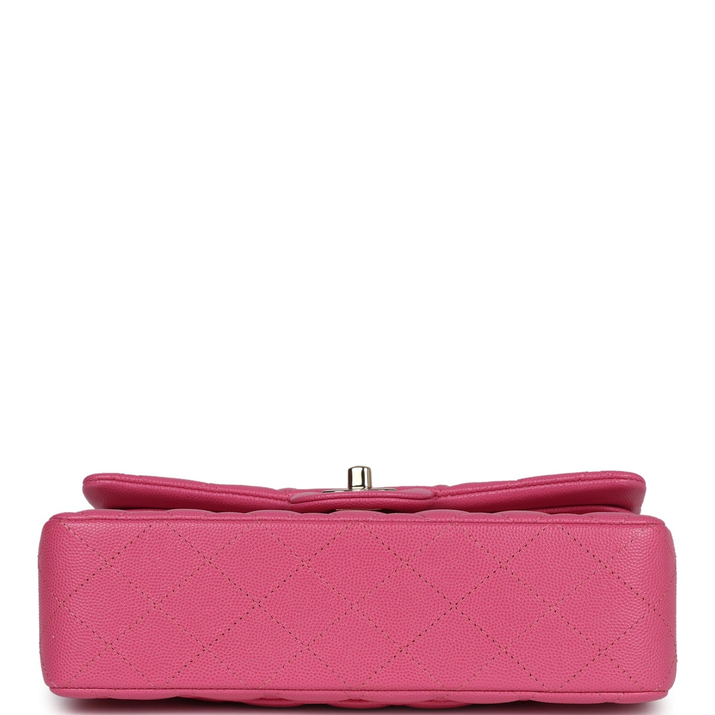 Pre-owned Chanel Small Classic Double Flap Dark Pink Caviar Light Gold Hardware