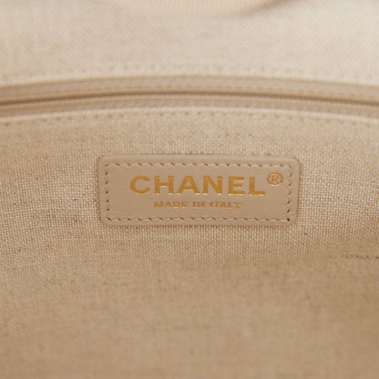 Chanel Small Deauville Shopping Tote Blue and Beige Boucle Light Gold Hardware