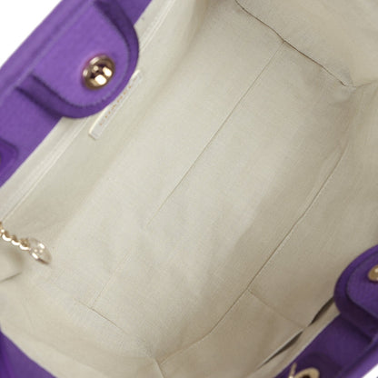 Chanel Small Deauville Shopping Tote Purple Canvas Gold Hardware
