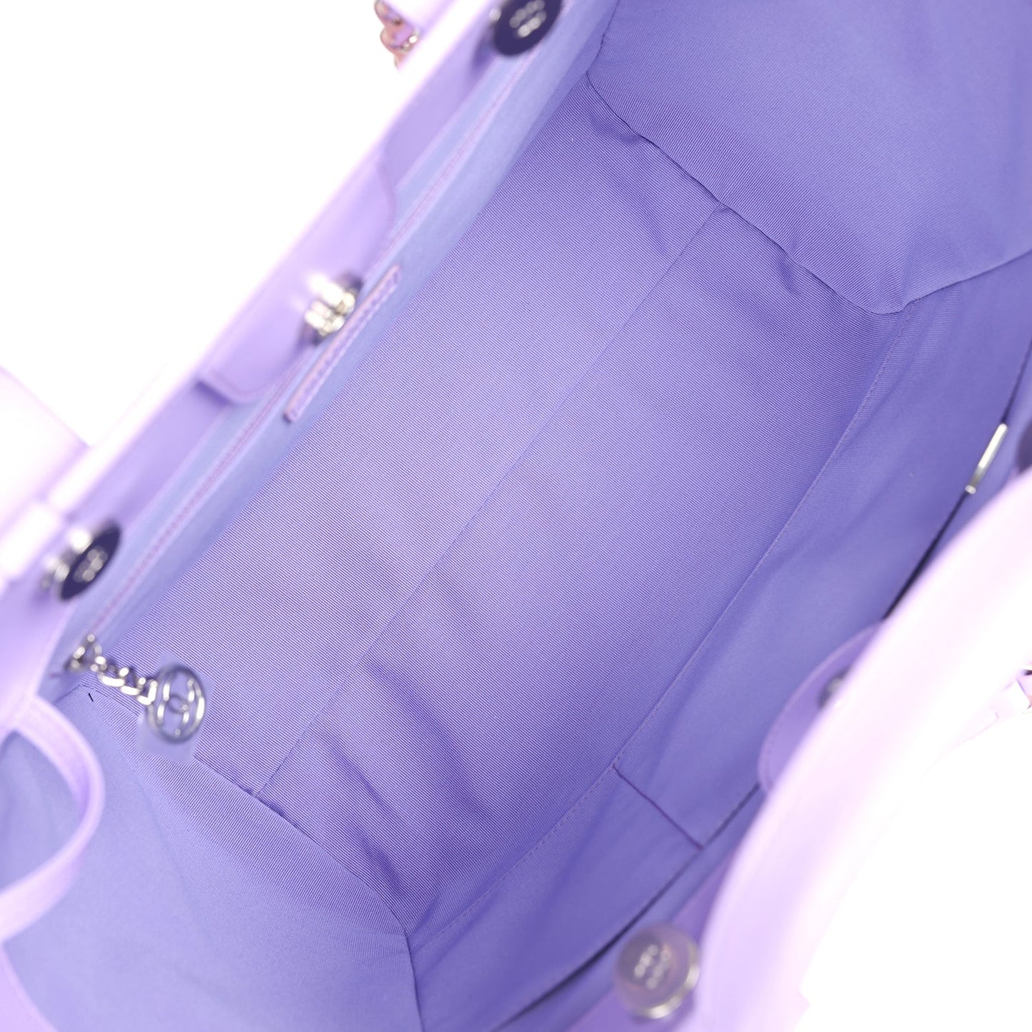 Chanel Small Deauville Shopping Tote Pink and Purple Ombre Calfskin Silver Hardware