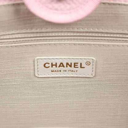 Chanel Small Deauville Shopping Tote Light Pink Canvas Light Gold Hardware
