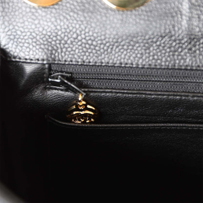 Vintage Chanel Jumbo Classic Single Flap Bag Black Caviar Gold Hardware