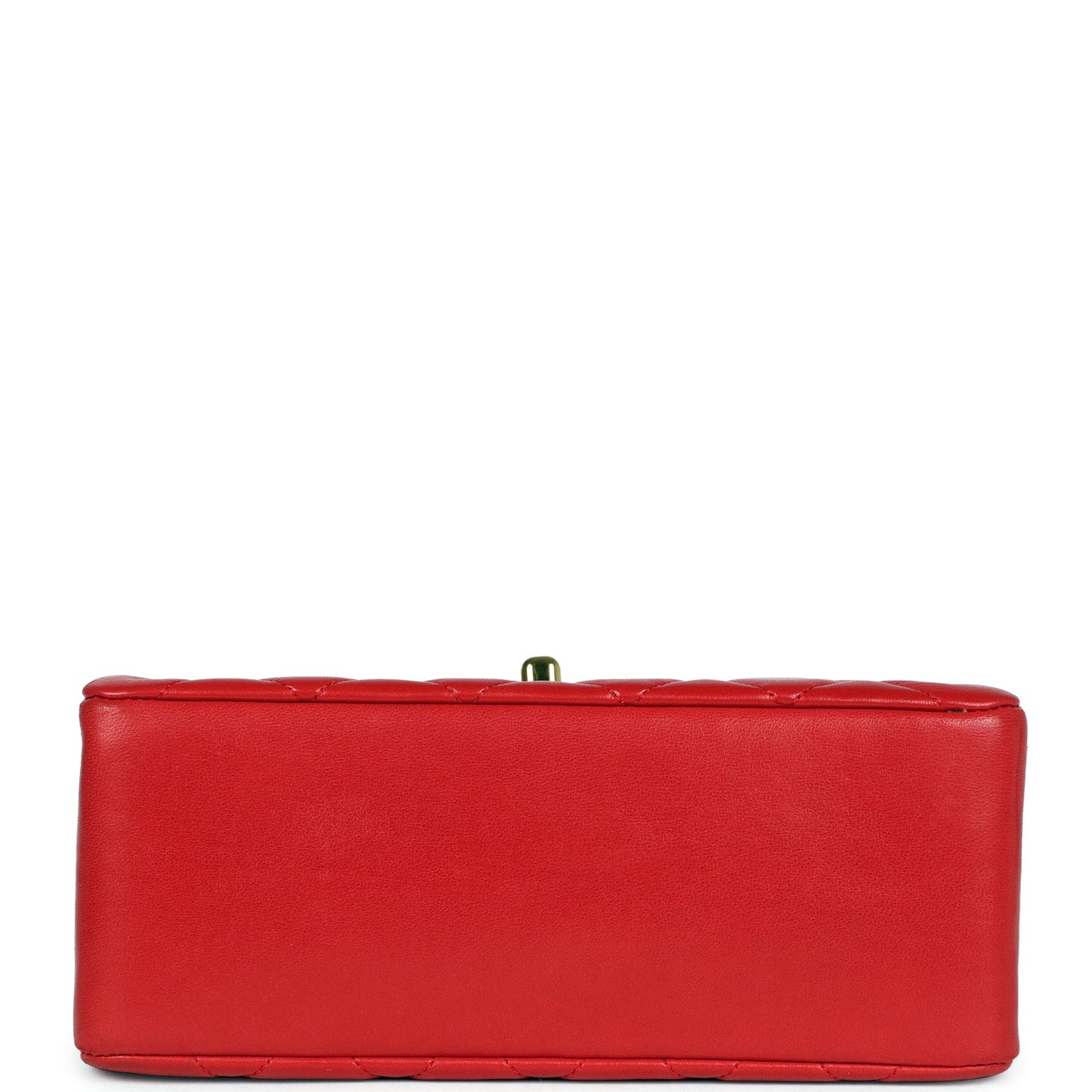 Vintage Chanel Top Handle Flap Red Lambskin Gold Hardware