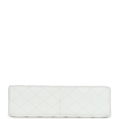 Vintage Chanel Jumbo Single Flap Bag White Caviar Gold Hardware