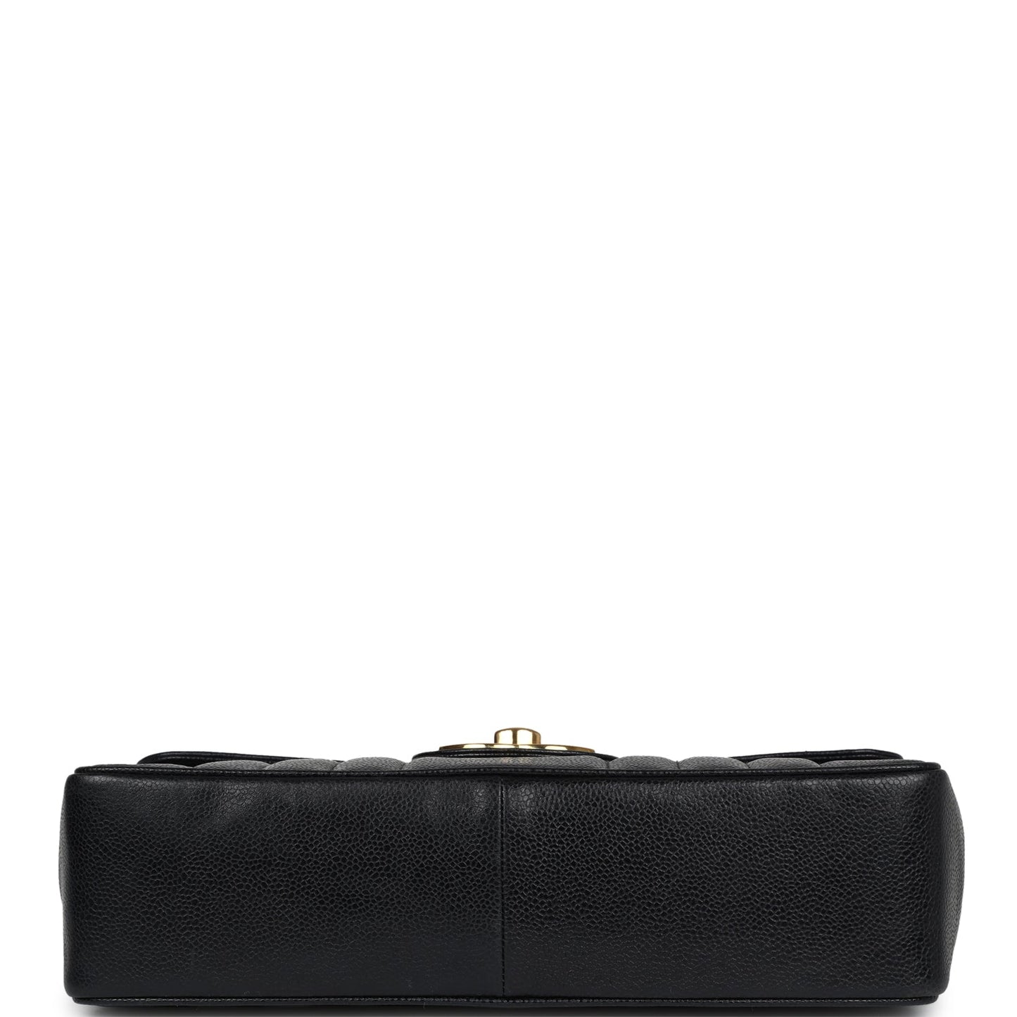 Vintage Chanel XL Jumbo Mademoiselle Vertical Flap Black Caviar Gold Hardware
