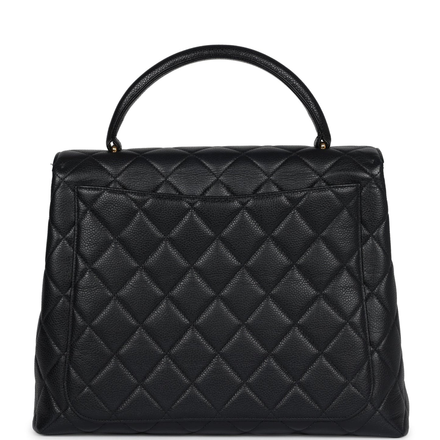 Vintage Chanel Kelly Flap Bag Black Caviar Gold Hardware