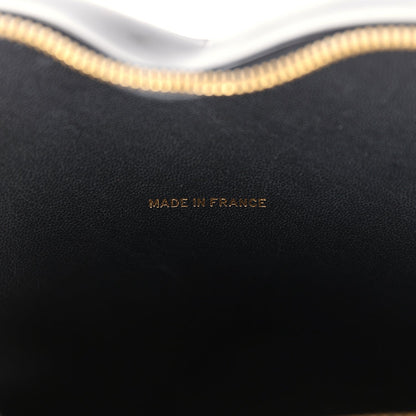 Vintage Chanel Heart Vanity Bag Black and White Patent Antique Gold Hardware