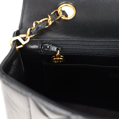 Vintage Chanel Small Diana Flap Bag Black Lambskin Gold Hardware