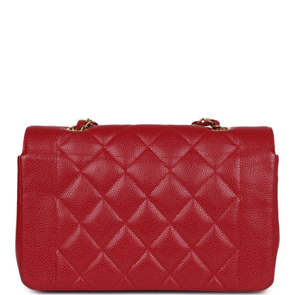 Vintage Chanel Small Diana Flap Bag Red Caviar Gold Hardware