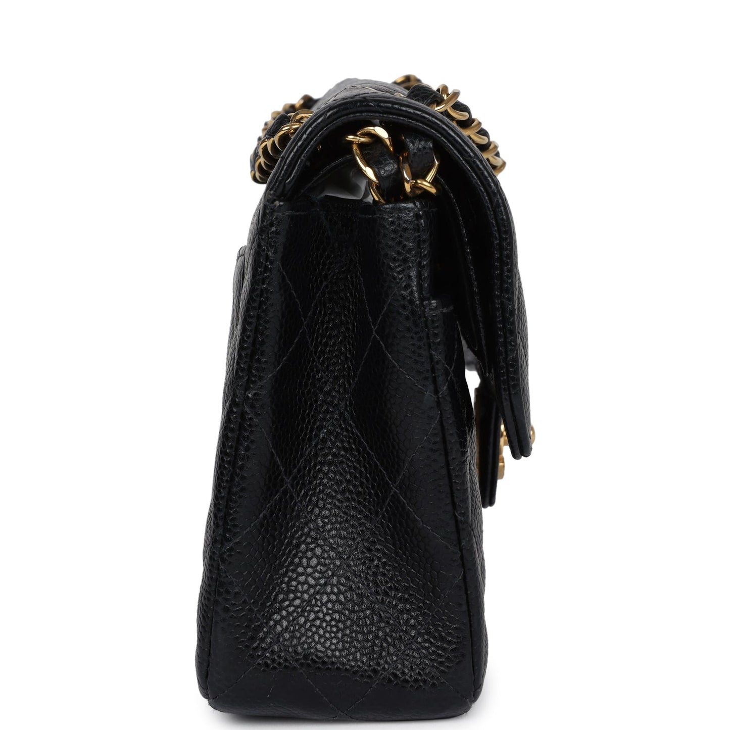 Vintage Chanel Small Classic Double Flap Black Caviar Gold Hardware