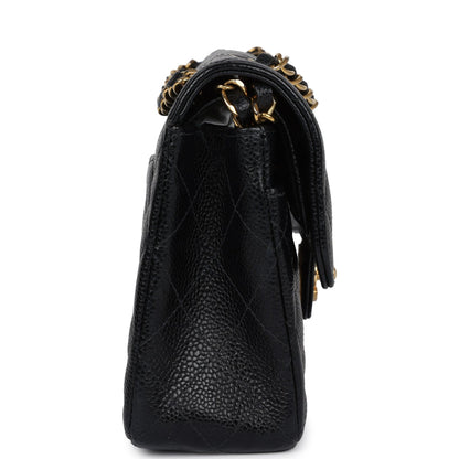 Vintage Chanel Small Classic Double Flap Black Caviar Gold Hardware
