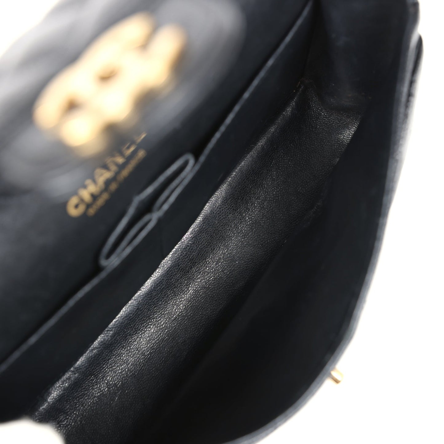 Vintage Chanel Small Classic Double Flap Black Caviar Gold Hardware