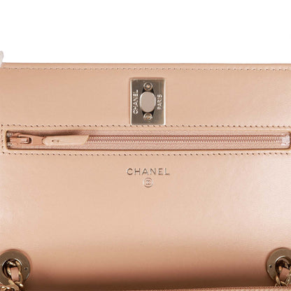 Chanel Trendy CC Wallet on Chain WOC Beige Lambskin Gold Hardware