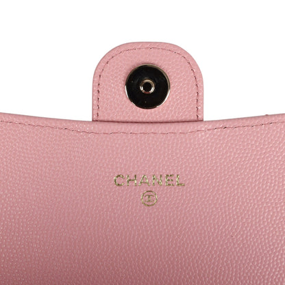 Chanel Wallet On Chain WOC Pink Caviar Light Gold Hardware