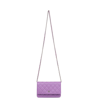 Chanel Wallet On Chain WOC Purple Caviar Light Gold Hardware
