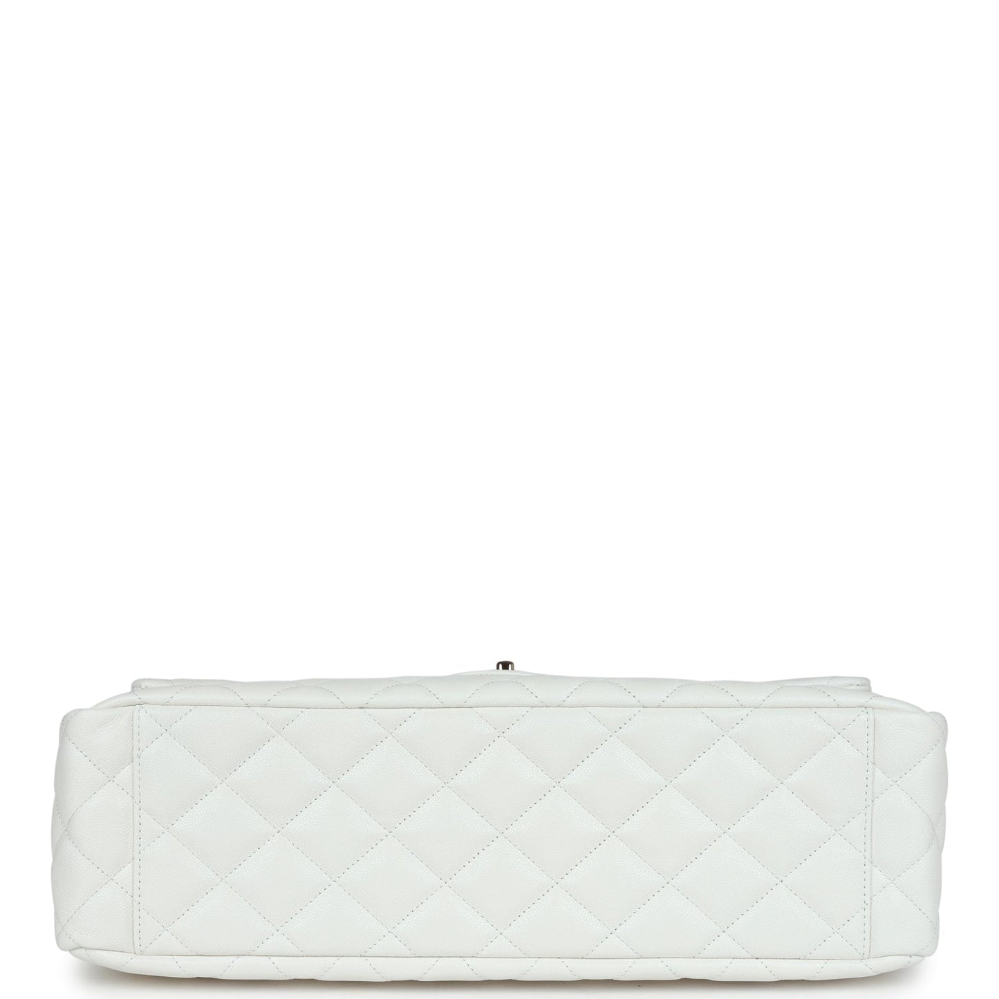 Chanel XXL Flap Bag White Shiny Caviar Light Gold Hardware