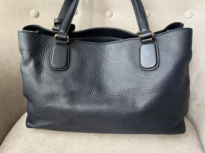 Gucci Soho Working Tote in Navy Blue Pebbled Calfskin