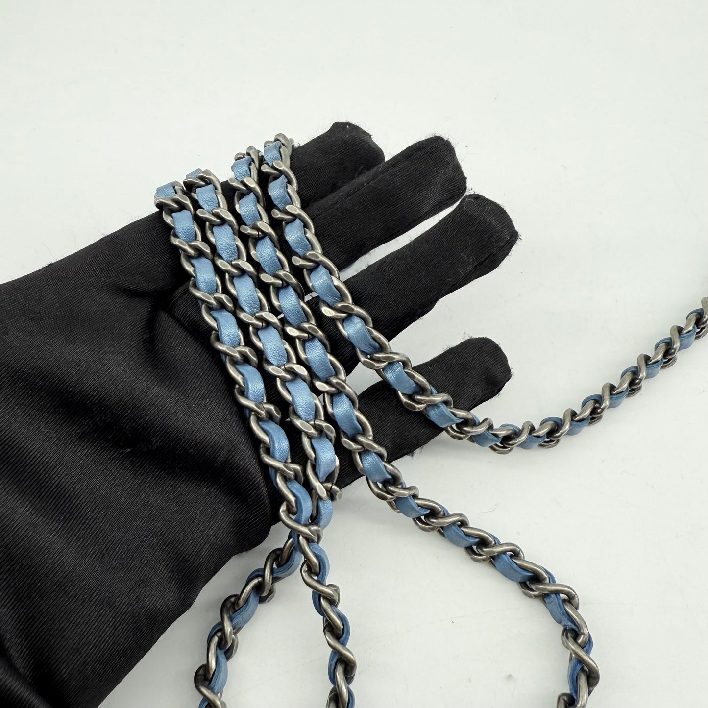 Chanel Iridescent Blue Wallet On Chain