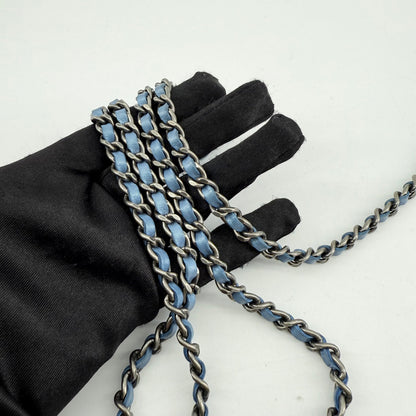 Chanel Iridescent Blue Wallet On Chain