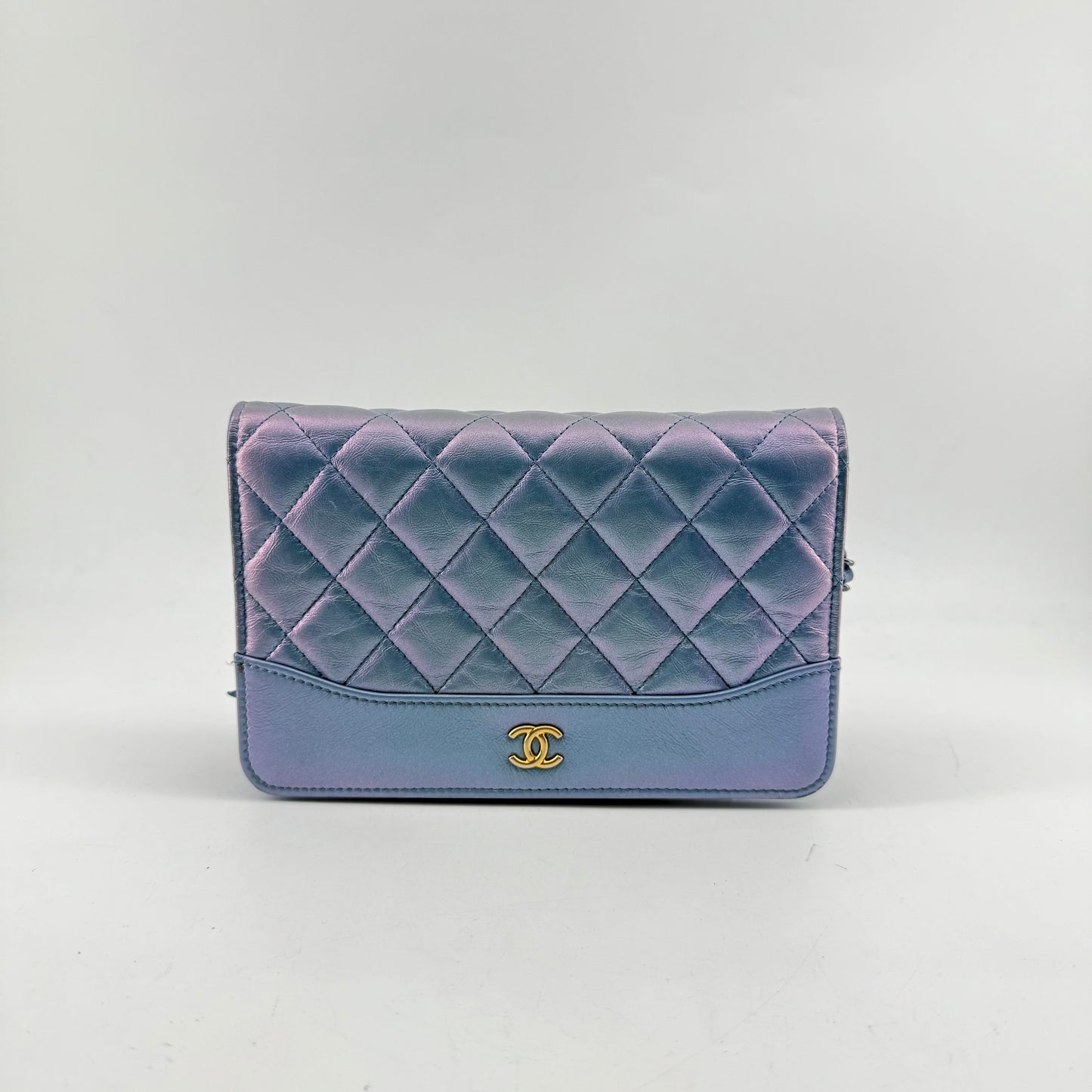 Chanel Iridescent Blue Wallet On Chain