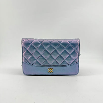 Chanel Iridescent Blue Wallet On Chain