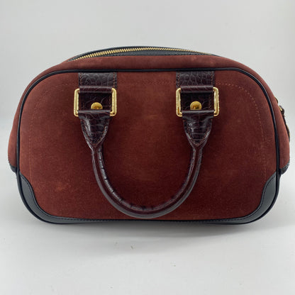 Louis Vuitton Havane brown suede stamped trunk PM Boston speedy