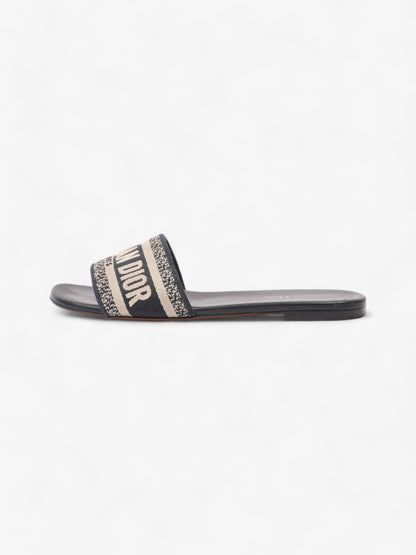 Christian Dior DWAY Slides Navy / Beige  Canvas EU 39 UK 6