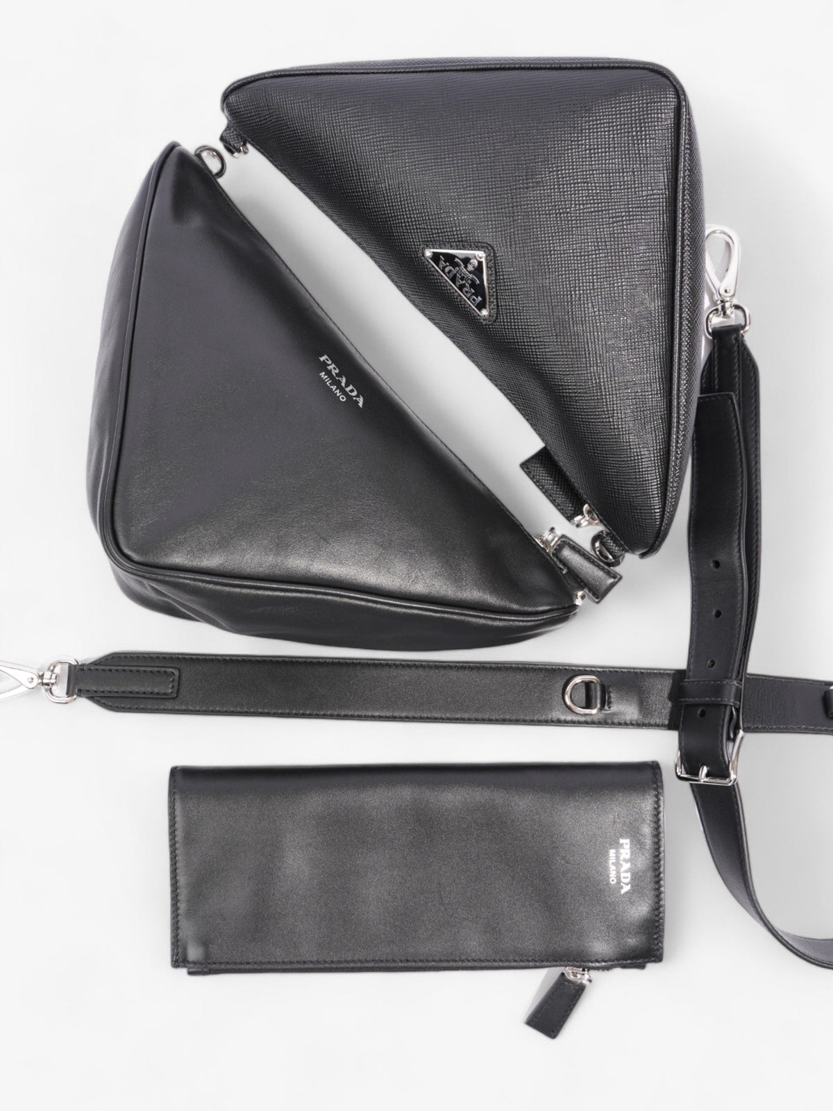 Prada Triangle Bag Black Saffiano Leather