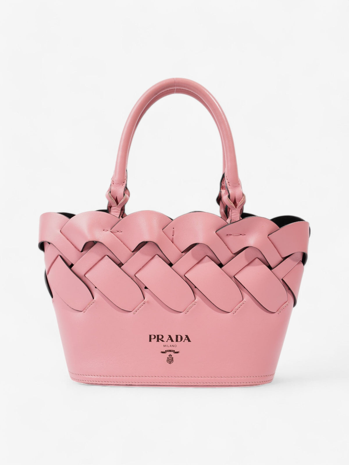 Prada Woven Leather Tote Pink