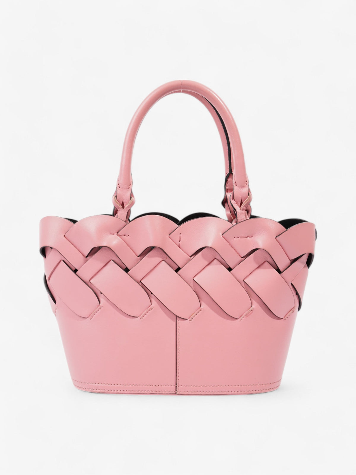 Prada Woven Leather Tote Pink