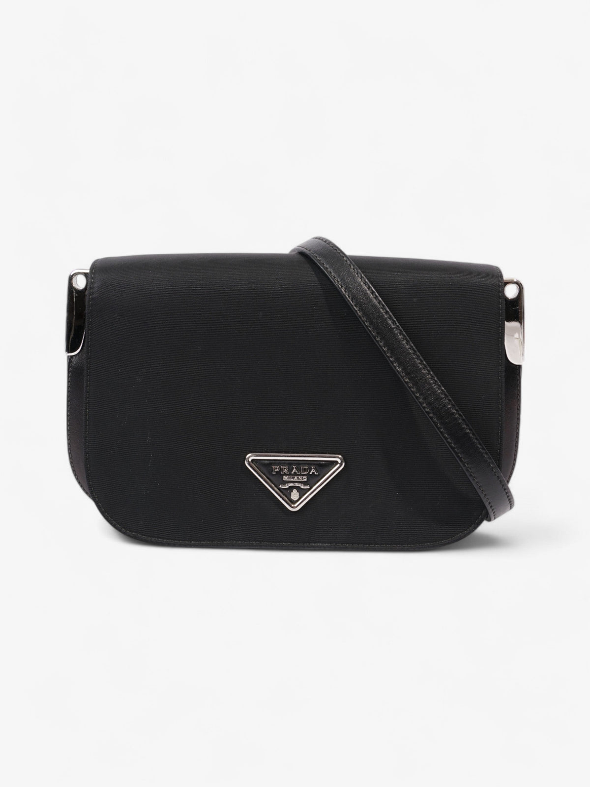 Prada Nylon and Leather Shoulder Bag in Black Black Nylon