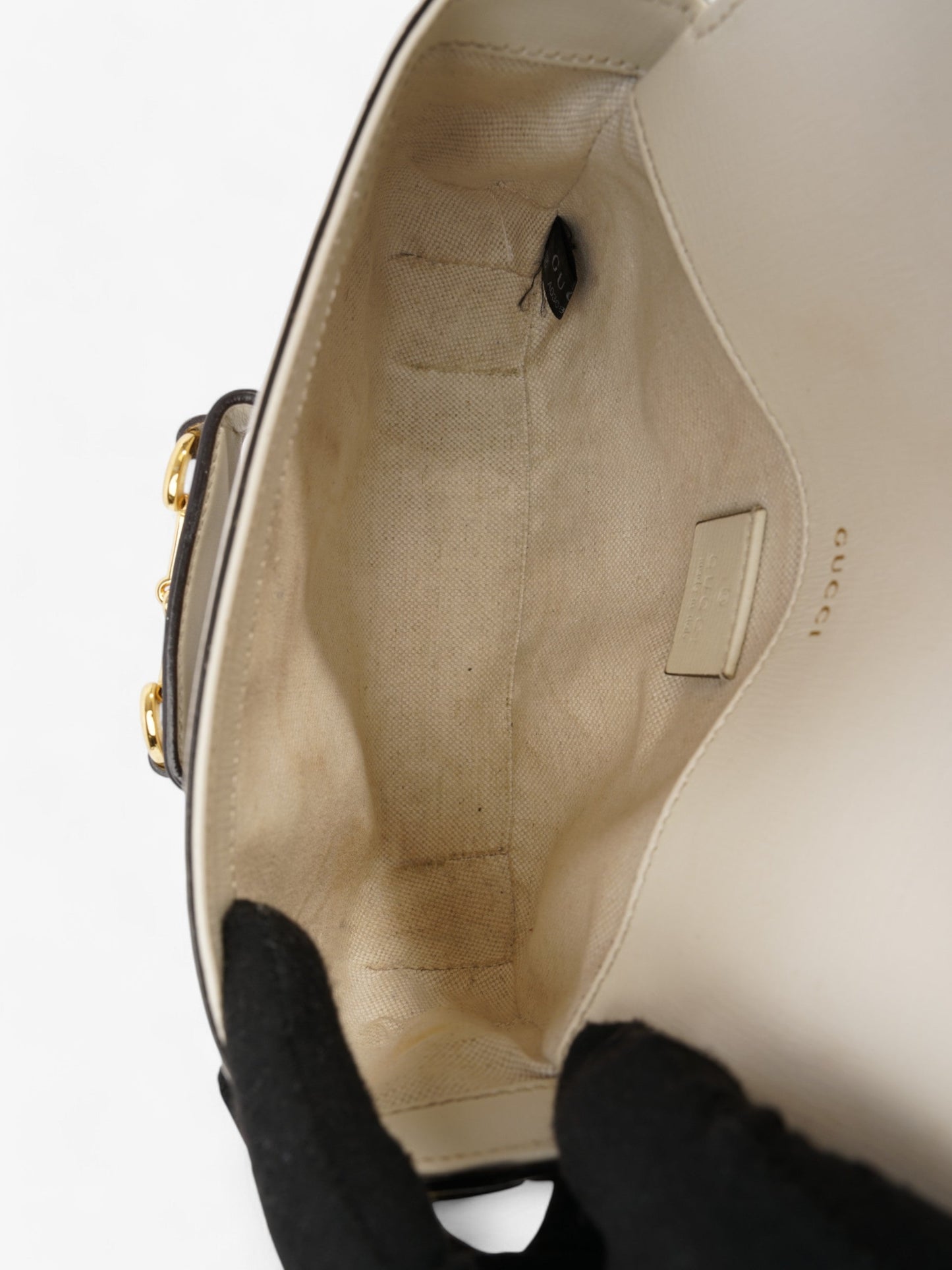 Gucci Horsebit 1955 Mini Bag White / Monogram Coated Canvas