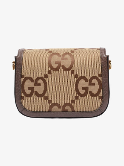 Gucci  Horsebit 1955 Beige And Jumbo Jumbo GG Canvas Mini