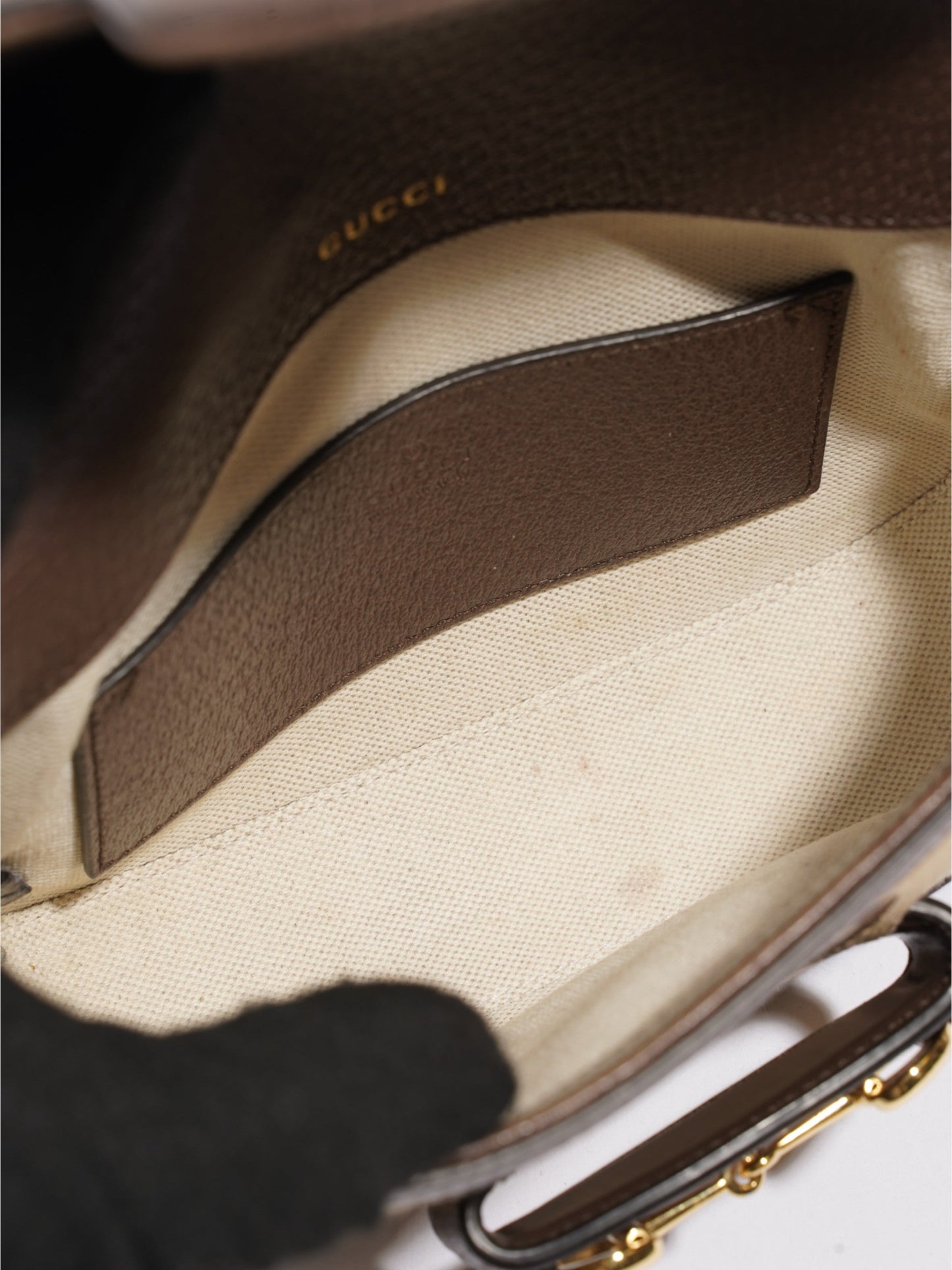 Gucci  Horsebit 1955 Beige And Jumbo Jumbo GG Canvas Mini