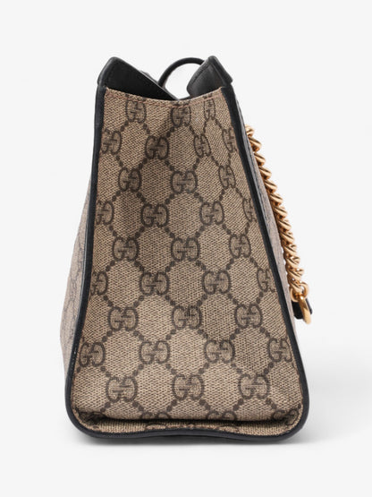 Gucci Padlock Beige And Ebony GG Supreme / Black Coated Canvas Small