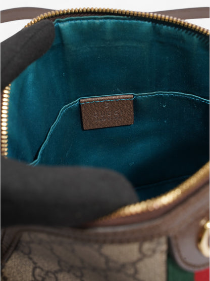 Gucci Ophidia Shoulder Bag Supreme / Green / Red Coated Canvas Small