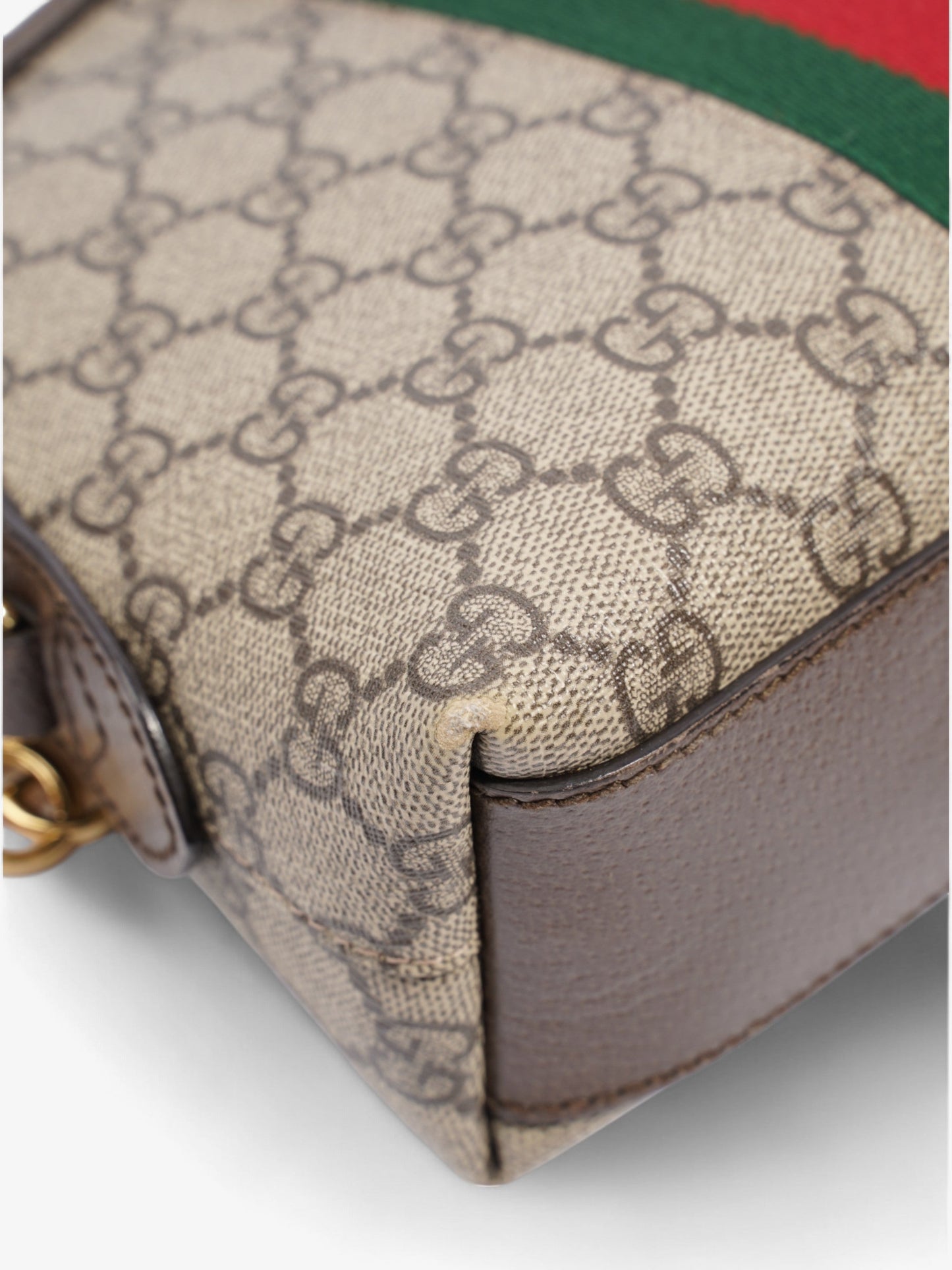 Gucci Ophidia Shoulder Bag Supreme / Green / Red Coated Canvas Small