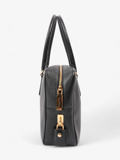 Prada Bauletto Tote Bag Black Saffiano Leather